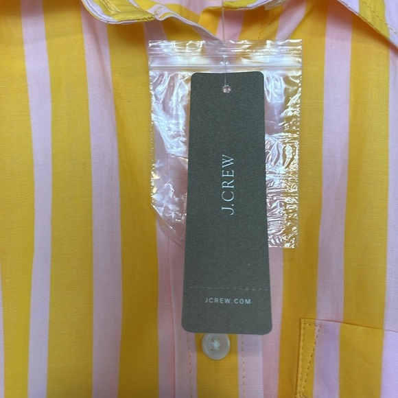 J. Crew Yellow and Pink Striped Button Up Shirtdress. Size XS. NWT. - Picture 7 of 14